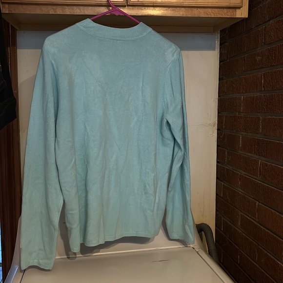 Kim Rogers Crew Neck Blue Long Sleeves Acrylic Sweater Ribbed Women’s Large L - Picture 11 of 15